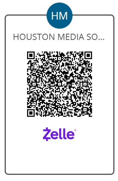 Houston Media official Zelle payment QR code